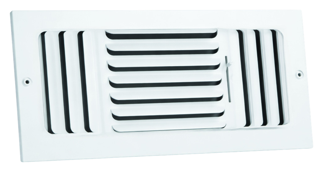 Three-Way Curved-Blade Sidewall / Ceiling Register