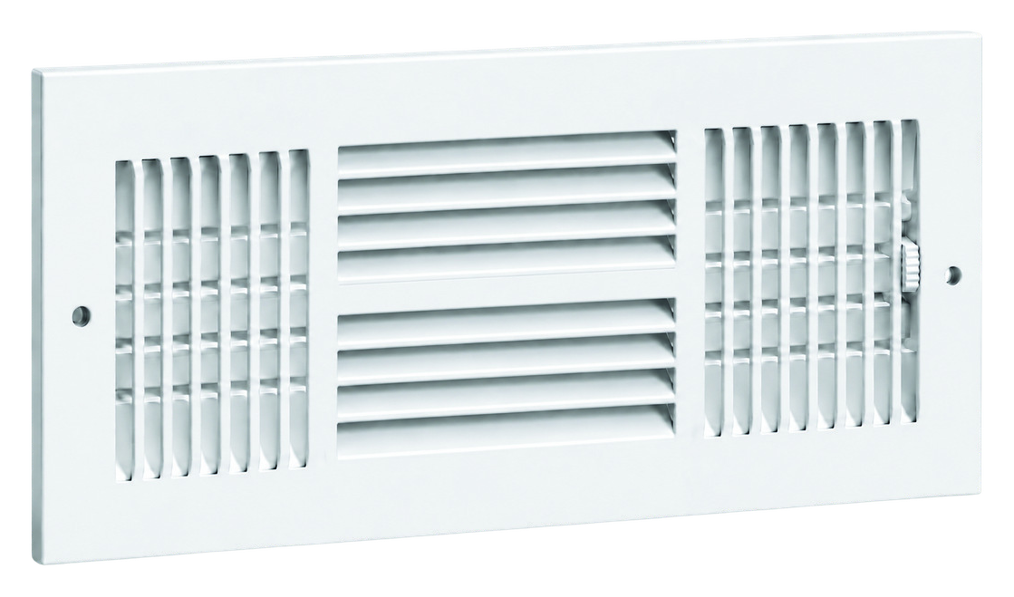 Four-Way Sidewall / Ceiling Register – Stamped Face