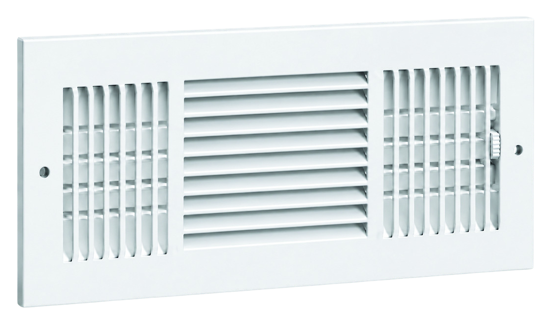 Three-Way Sidewall / Ceiling Register – Stamped Face